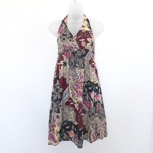 Y2K No Boundaries Womens Dress Size S‎ Floral Halter Boho Whimsigoth Witchy